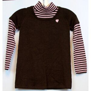 NWT 2008 Gymboree Sweeter than Chocolate Long Sweater Pink Brown Mock Neck sz 7